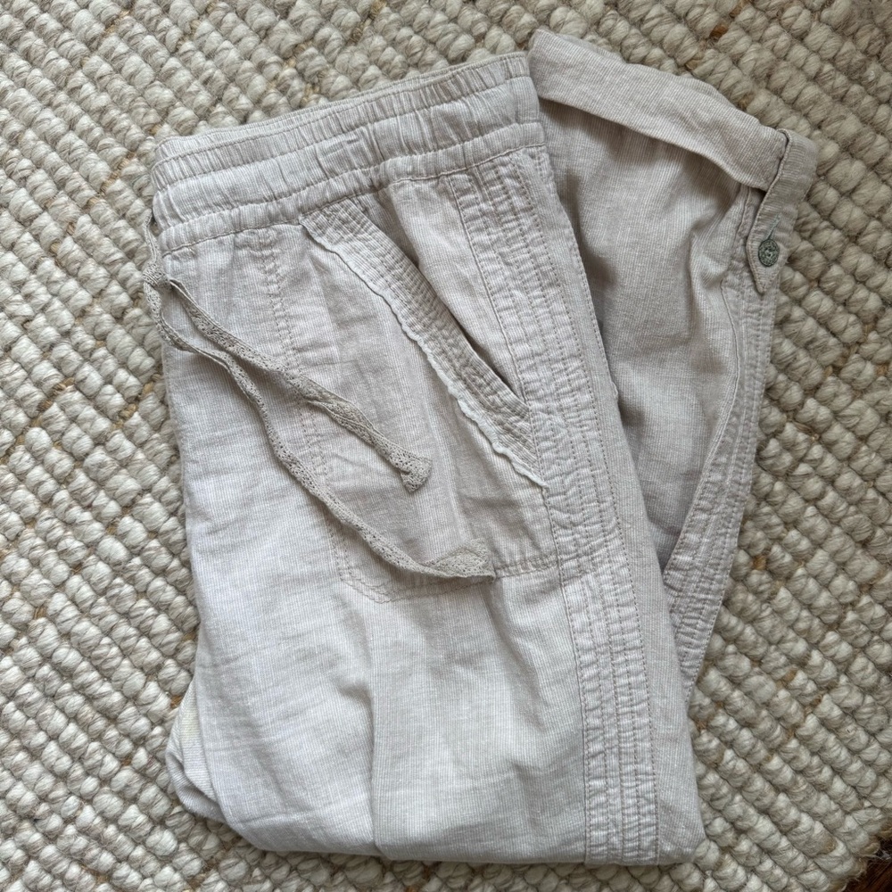 Women’s  Casual Linen Pants - Cream